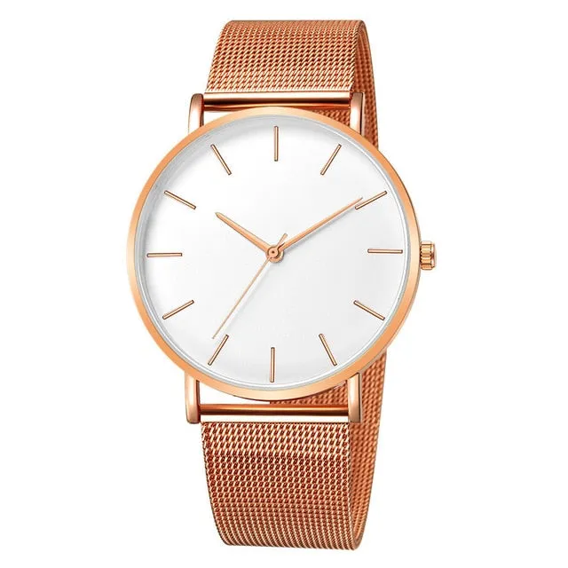 2020 LUXURY LADIES WATCH MESH STAINLESS STEEL CASUAL BRACELET