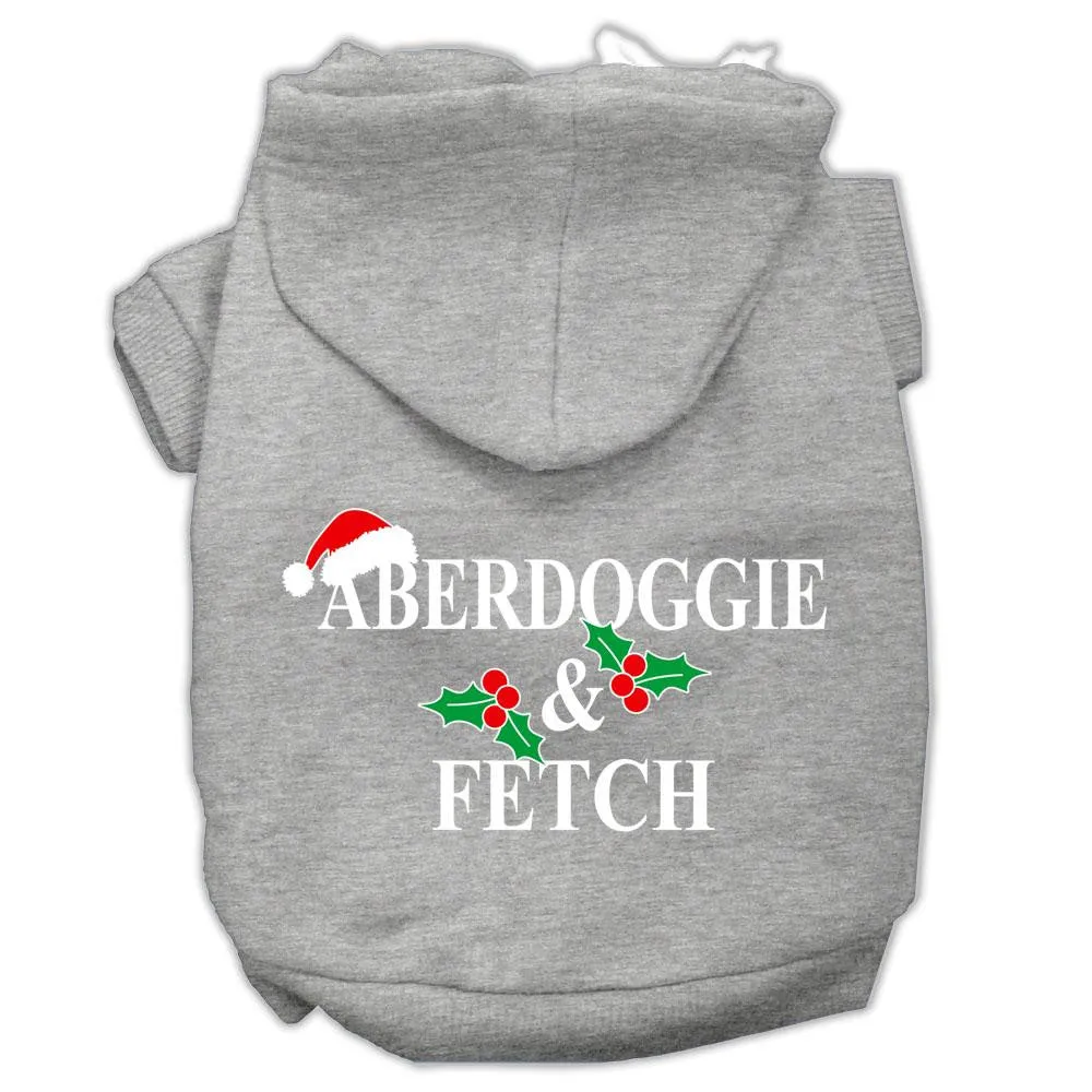 Aberdoggie Christmas Screen Print Pet Hoodies Grey Size Xs (8)