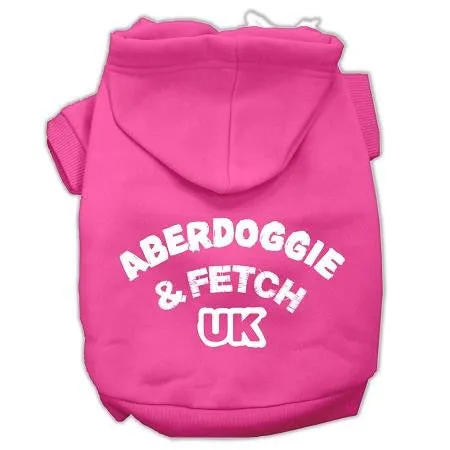 Aberdoggie Uk Screenprint Pet Hoodies Bright Pink Size Med (12)