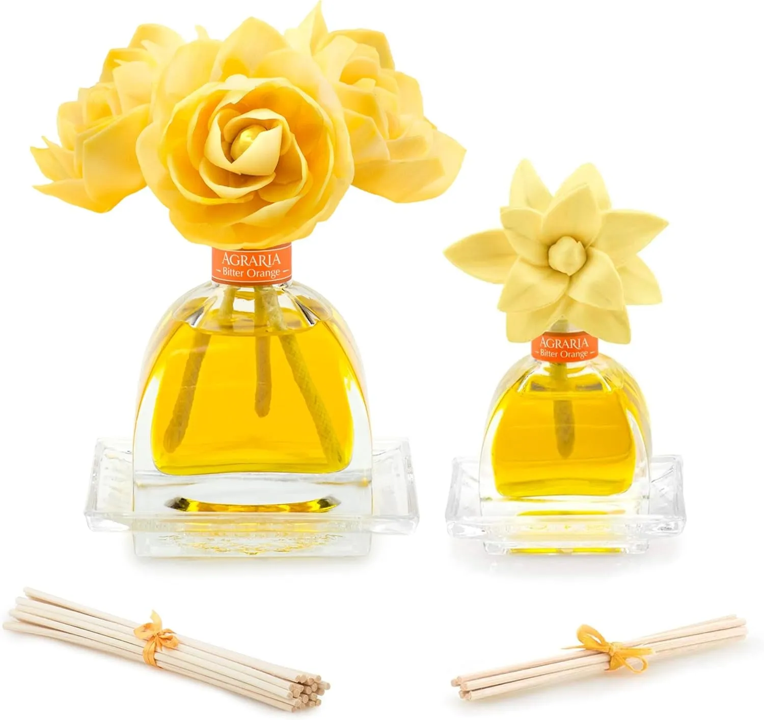 Airessence & Petiteessence Flower and Reed Diffuser Set, Luxury Home Scents Diffuser, Scented Oil Reed Diffuser, Flower and Reed Diffuser Gift Set for All Occasions