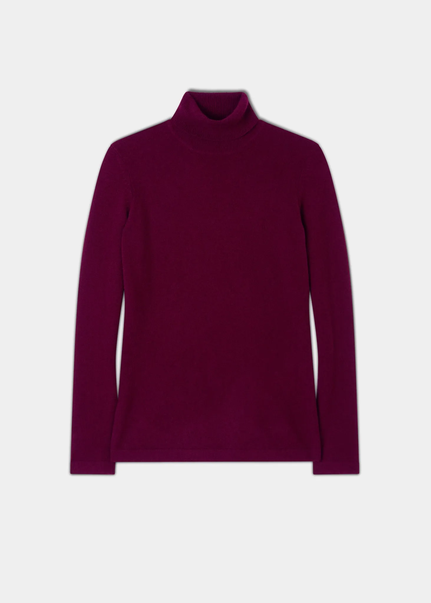 Alison Ladies Cashmere Roll Neck Jumper In Bordeaux