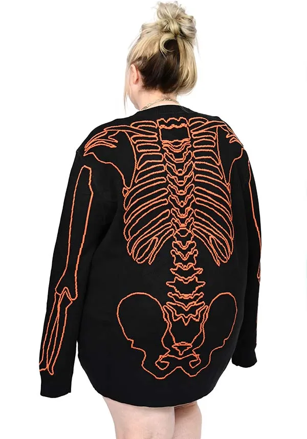 All Bones Skeleton [Orange] | SWEATER*