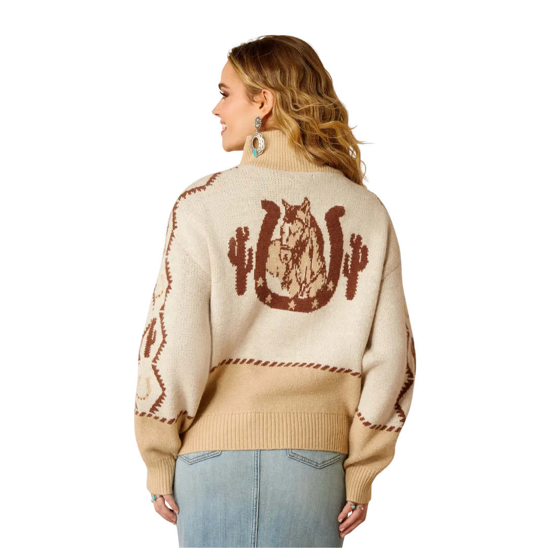 Ariat Women's Wild West Summer Sand Rish Cream Sweater