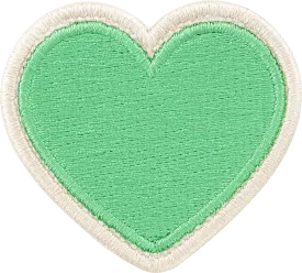 Avocado Rolled Embroidery Heart Patch