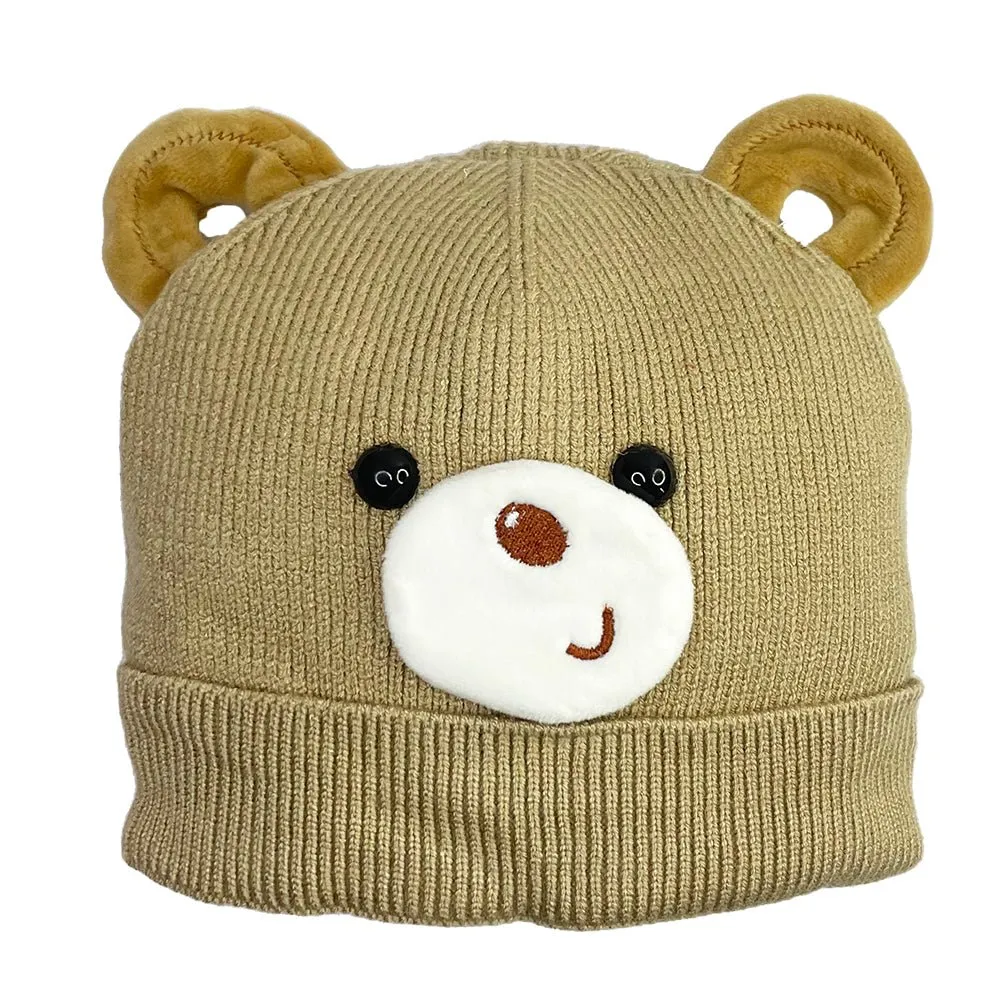 Bear Buddies Winter Knitted Cap- Grey