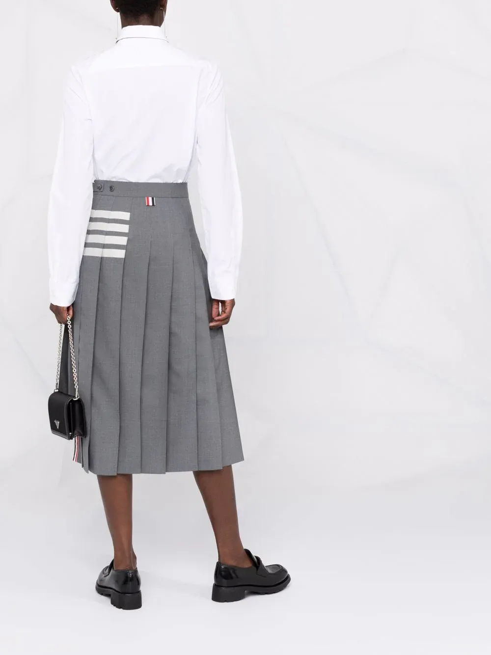 Below Knee Drp Bck Pleated Skirt