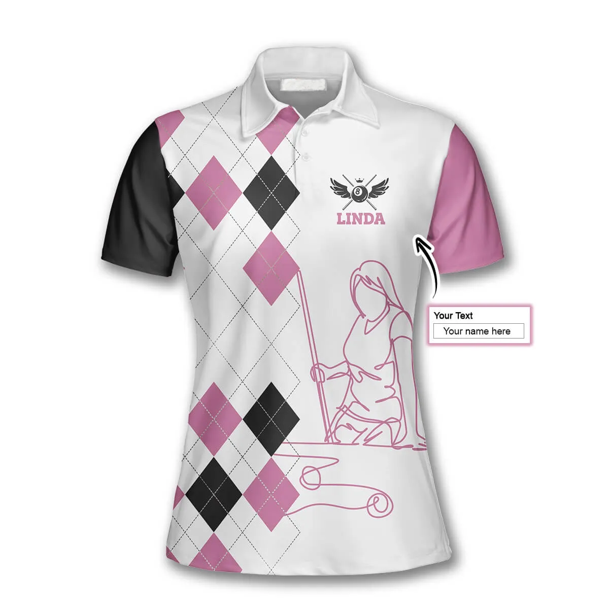 Billiards I’m Here To Break Your Balls Wings Custom Billiard Shirts for Women