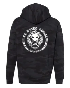 Black Camo Patch front NFA Lion Back Heavy Hoodie