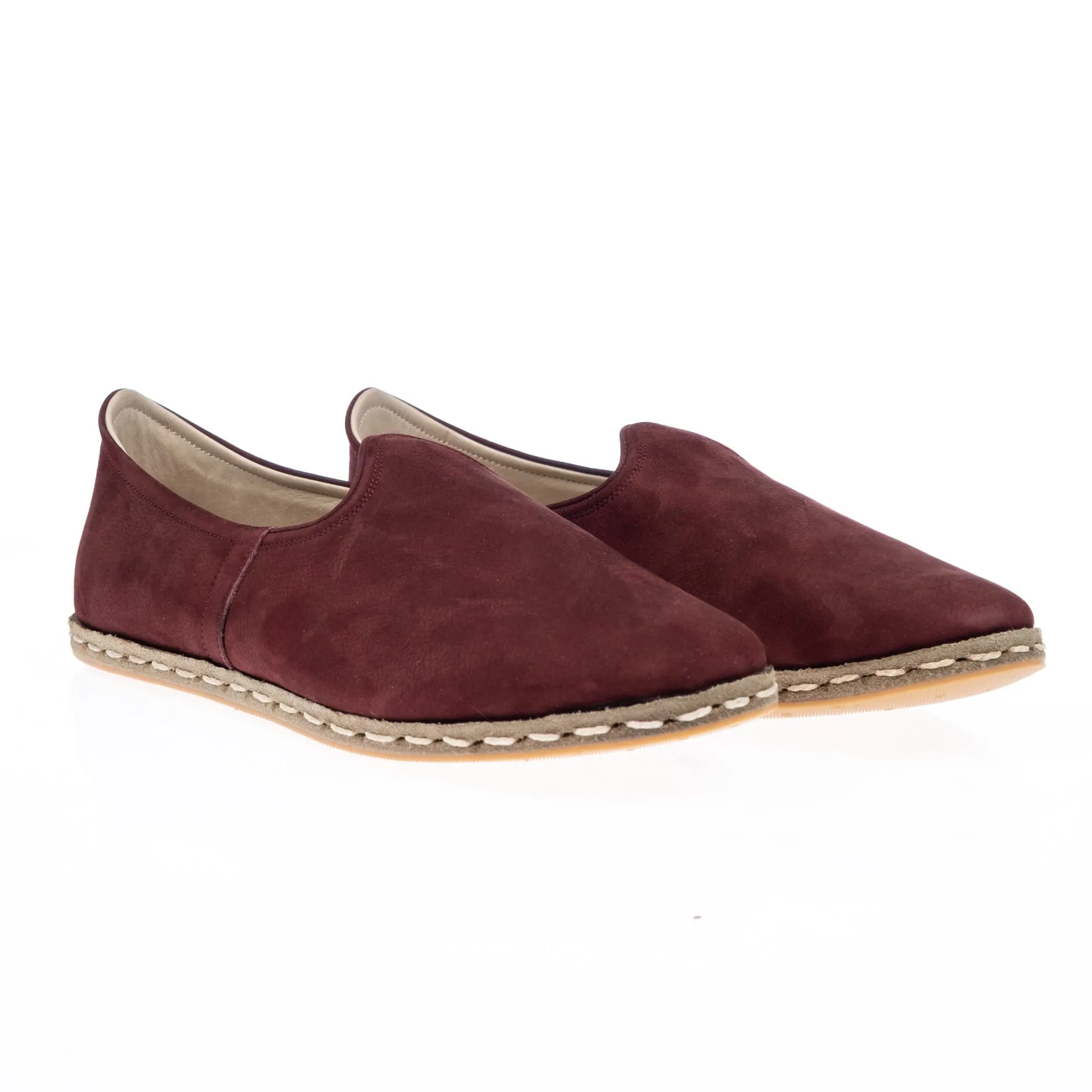 Burgundy Slip On Shoes