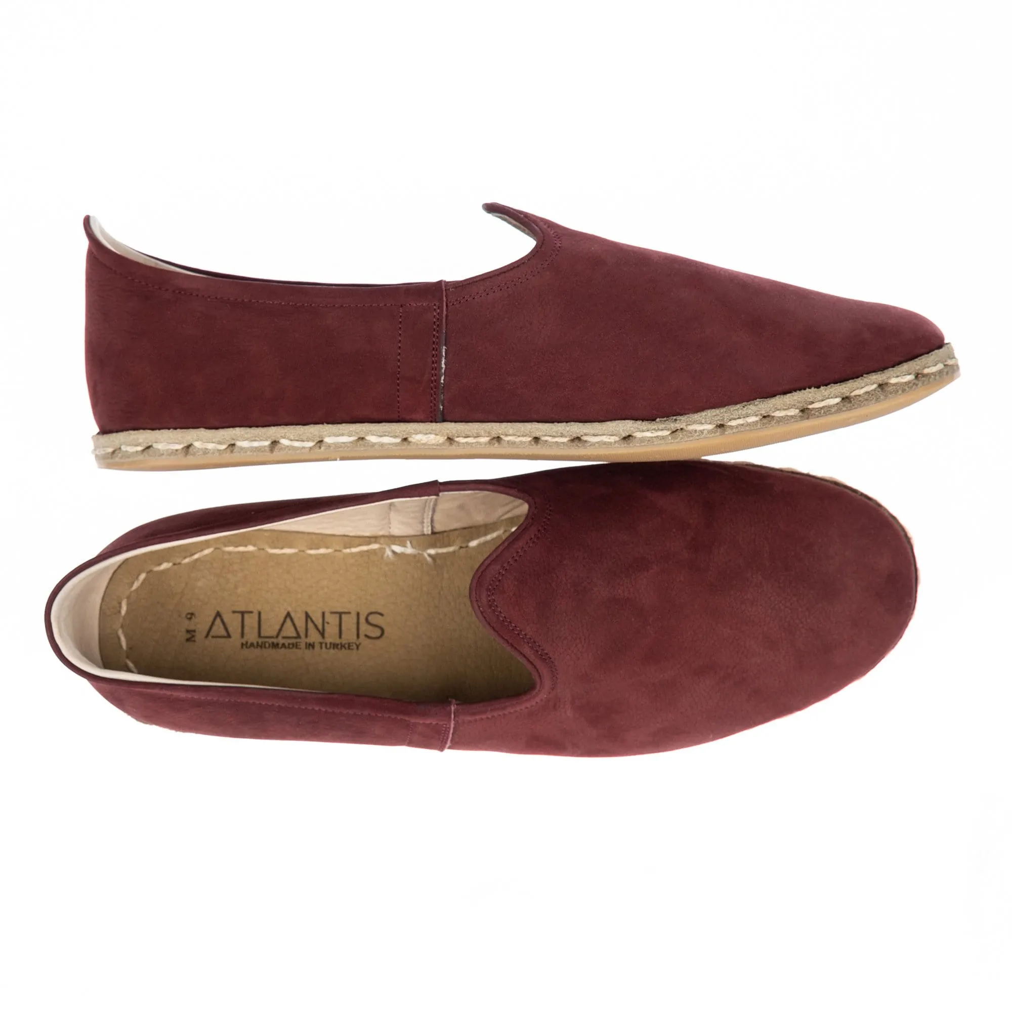 Burgundy Slip On Shoes