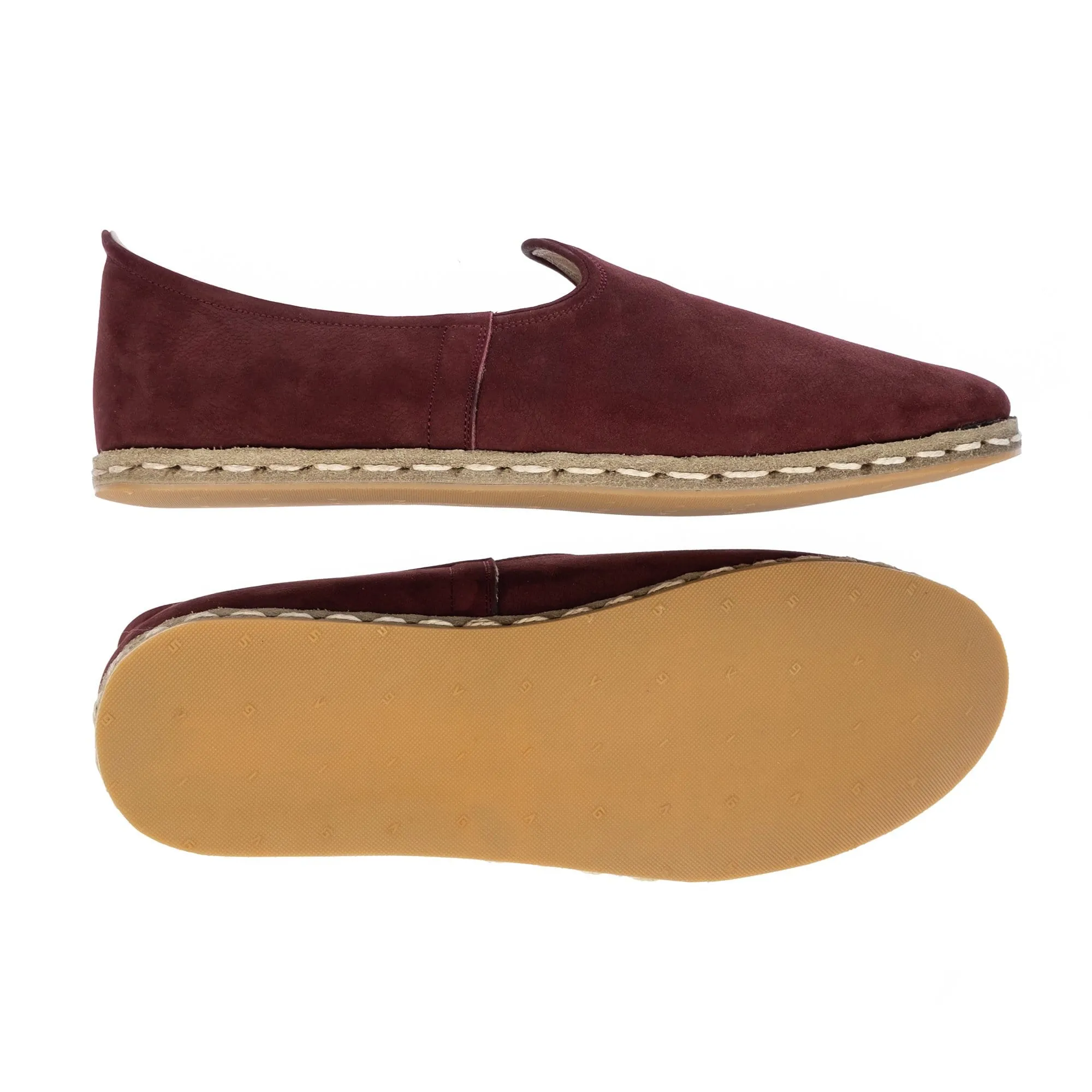 Burgundy Slip On Shoes