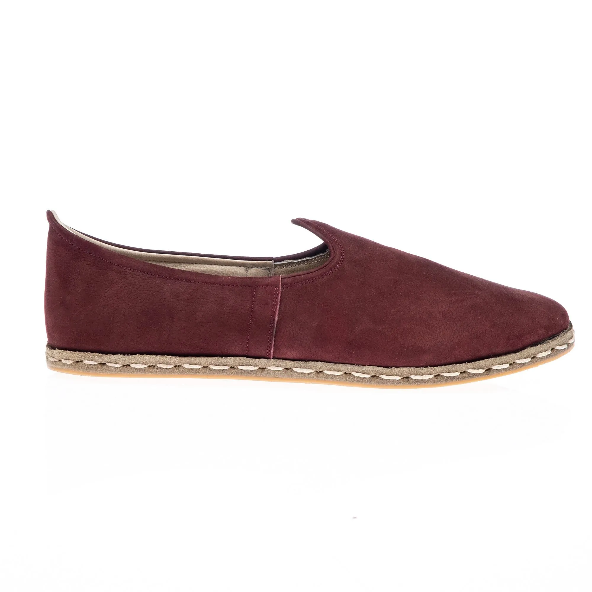 Burgundy Slip On Shoes