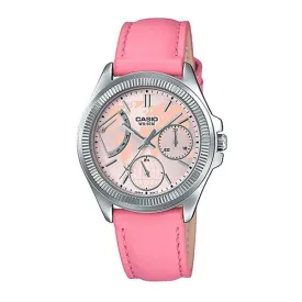 Casio Ladies' Multi-Hands Pink Leather Band Watch LTP2089L-4A LTP-2089L-4A