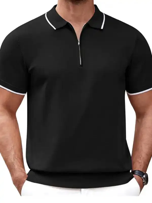 Casual Polo With Zip Up T-shirt