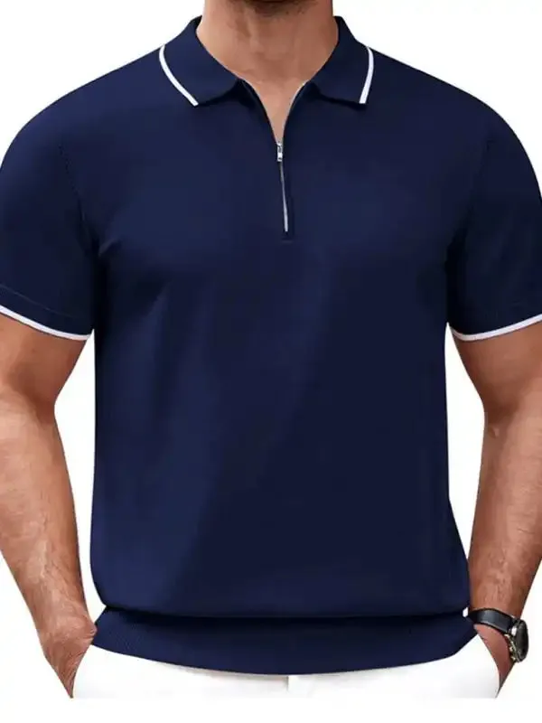 Casual Polo With Zip Up T-shirt