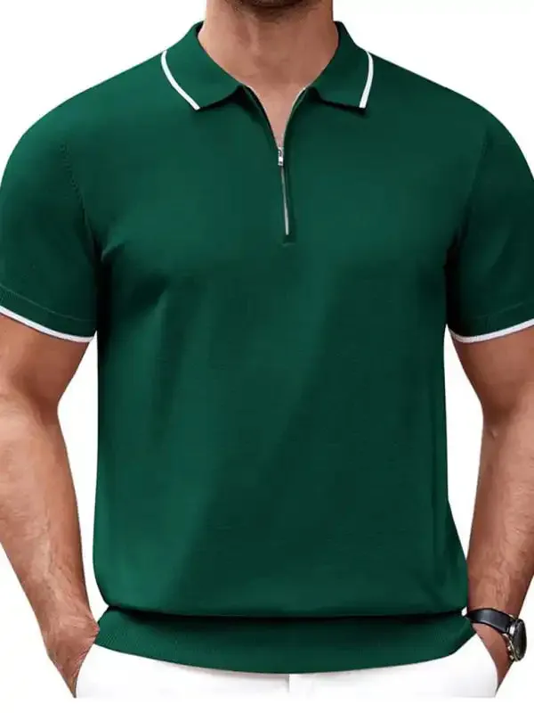 Casual Polo With Zip Up T-shirt