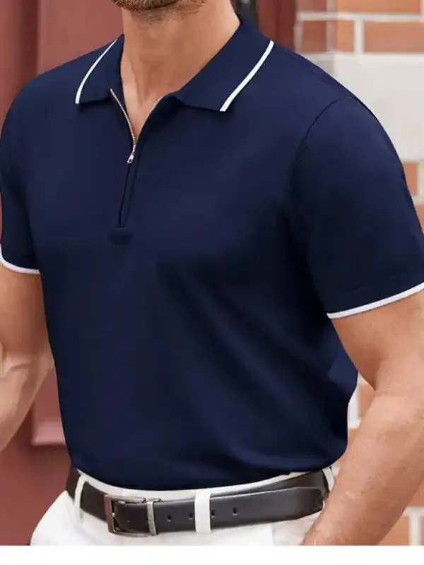 Casual Polo With Zip Up T-shirt