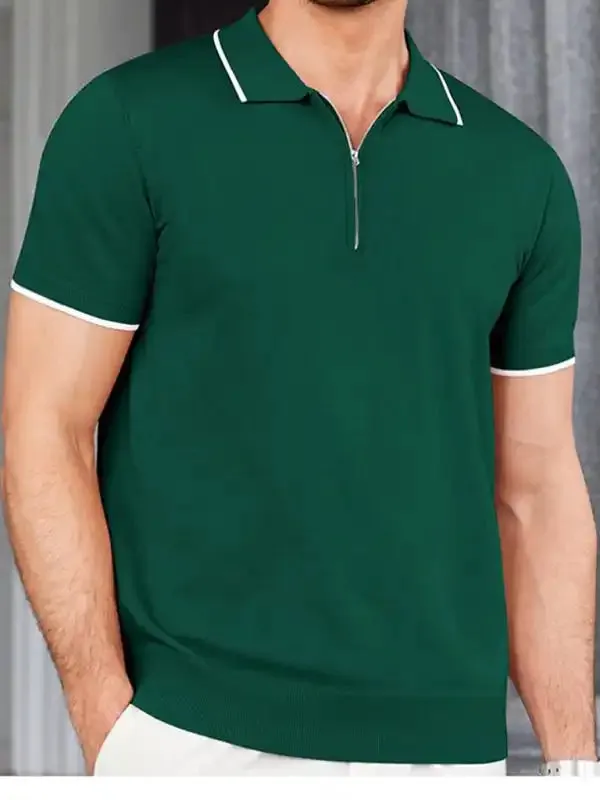 Casual Polo With Zip Up T-shirt