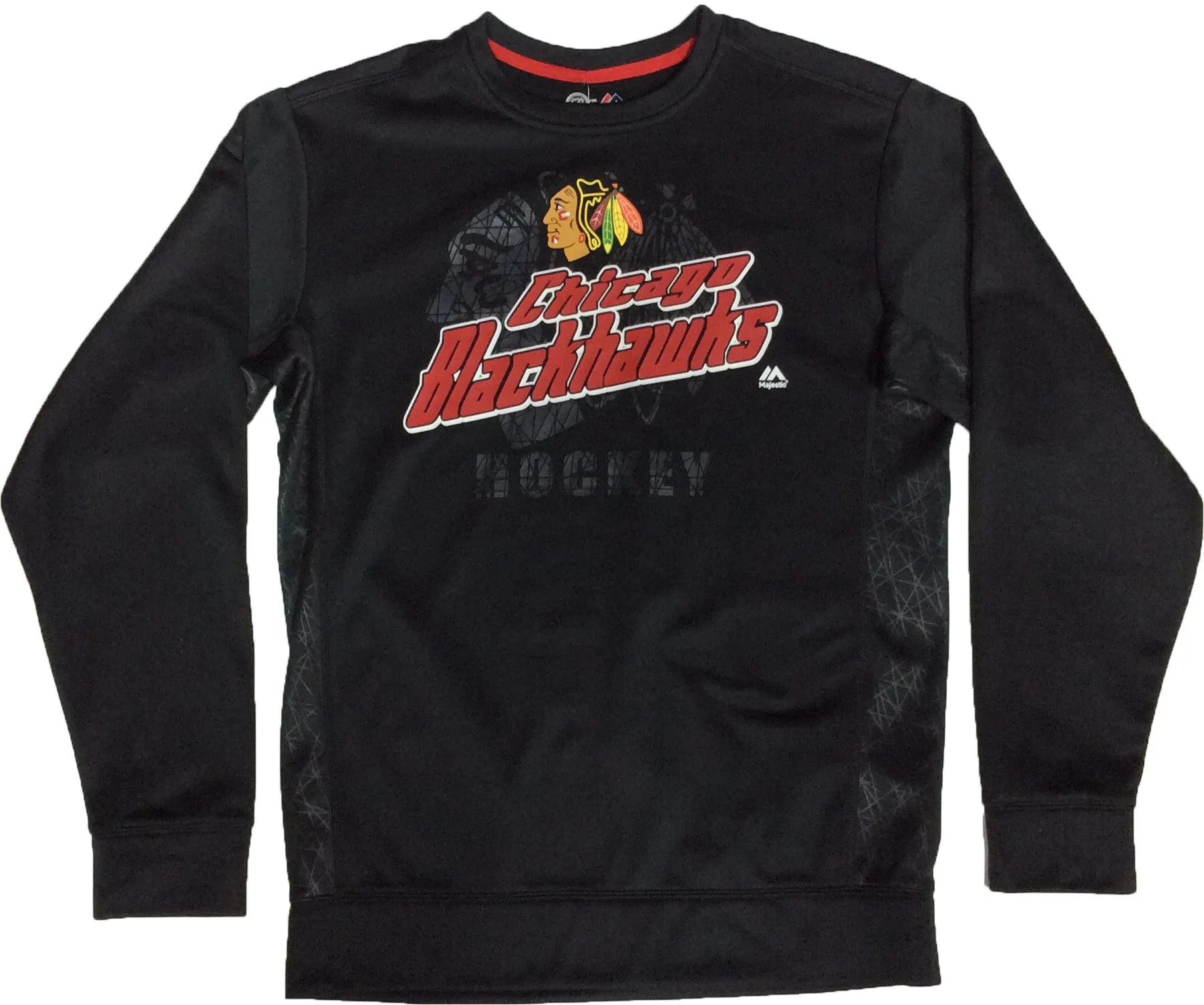 Chicago Blackhawks Majestic Men's Black Crewneck Pullover