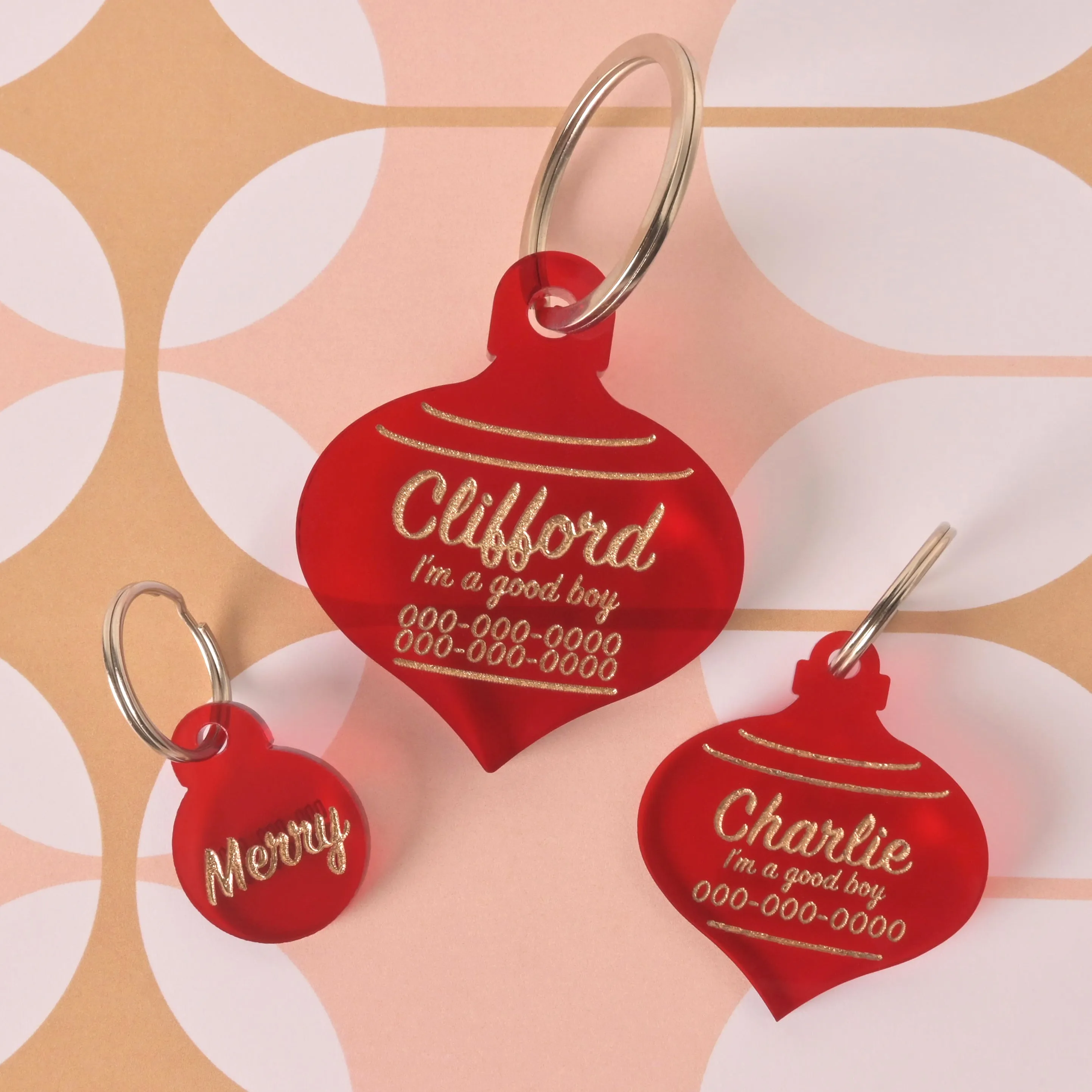 Clifford, Large Christmas Ornament, Personalized Pet Tag