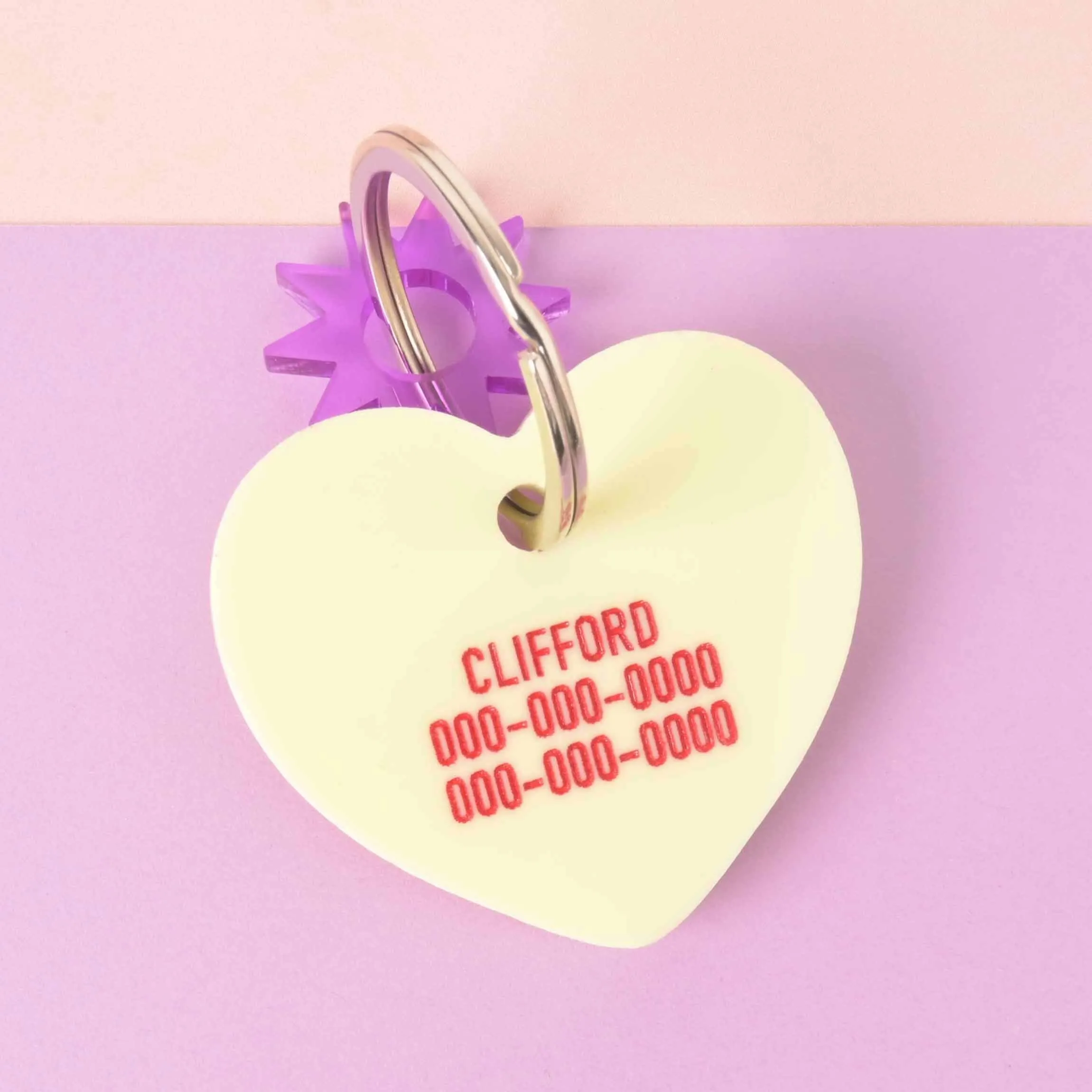 Clifford, Large Conversation Heart Personalized Pet Tag