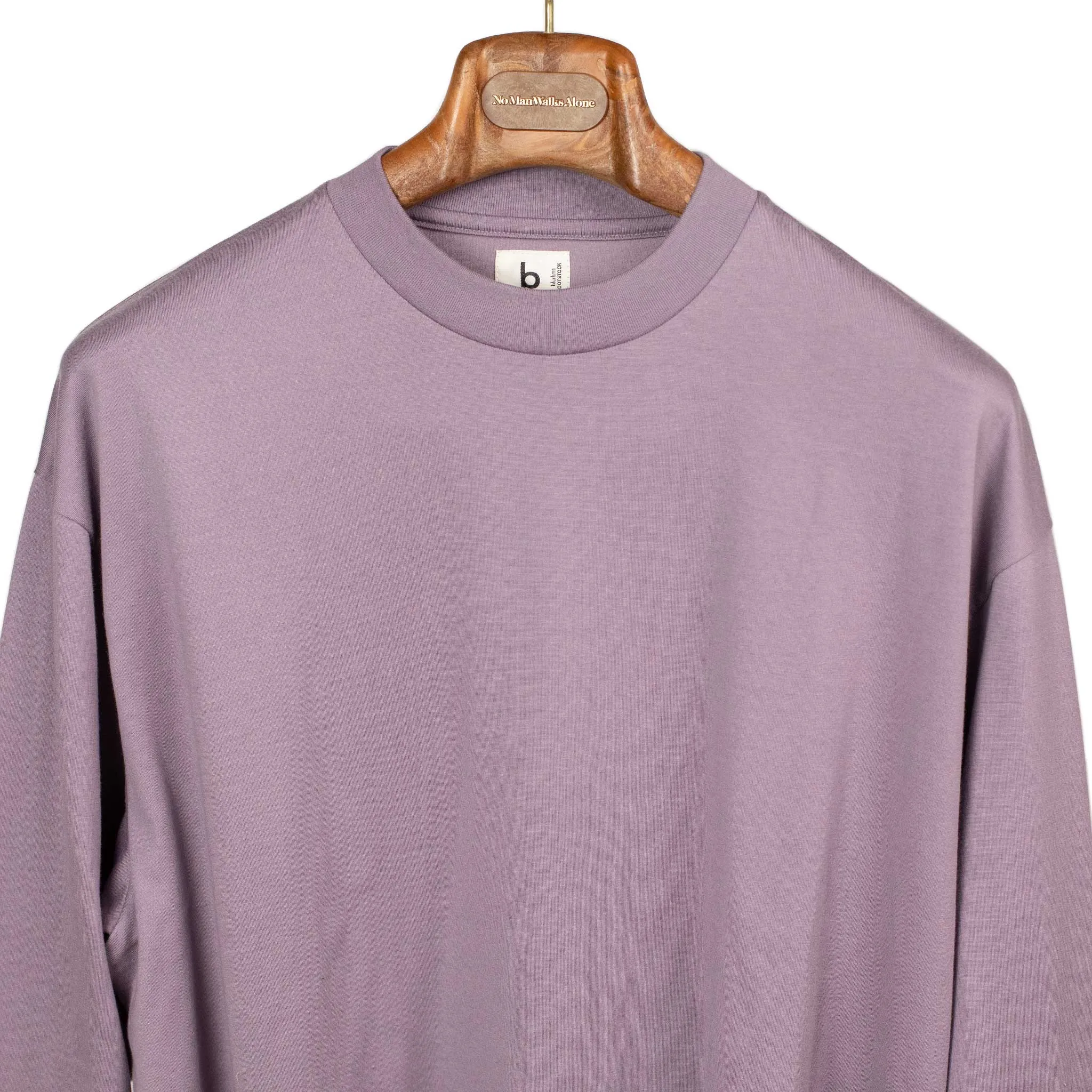 Crewneck sweatshirt in Purple Grey silk and cotton jersey