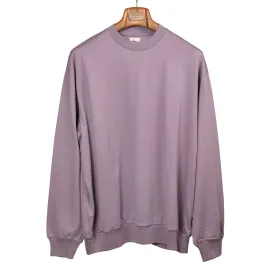 Crewneck sweatshirt in Purple Grey silk and cotton jersey