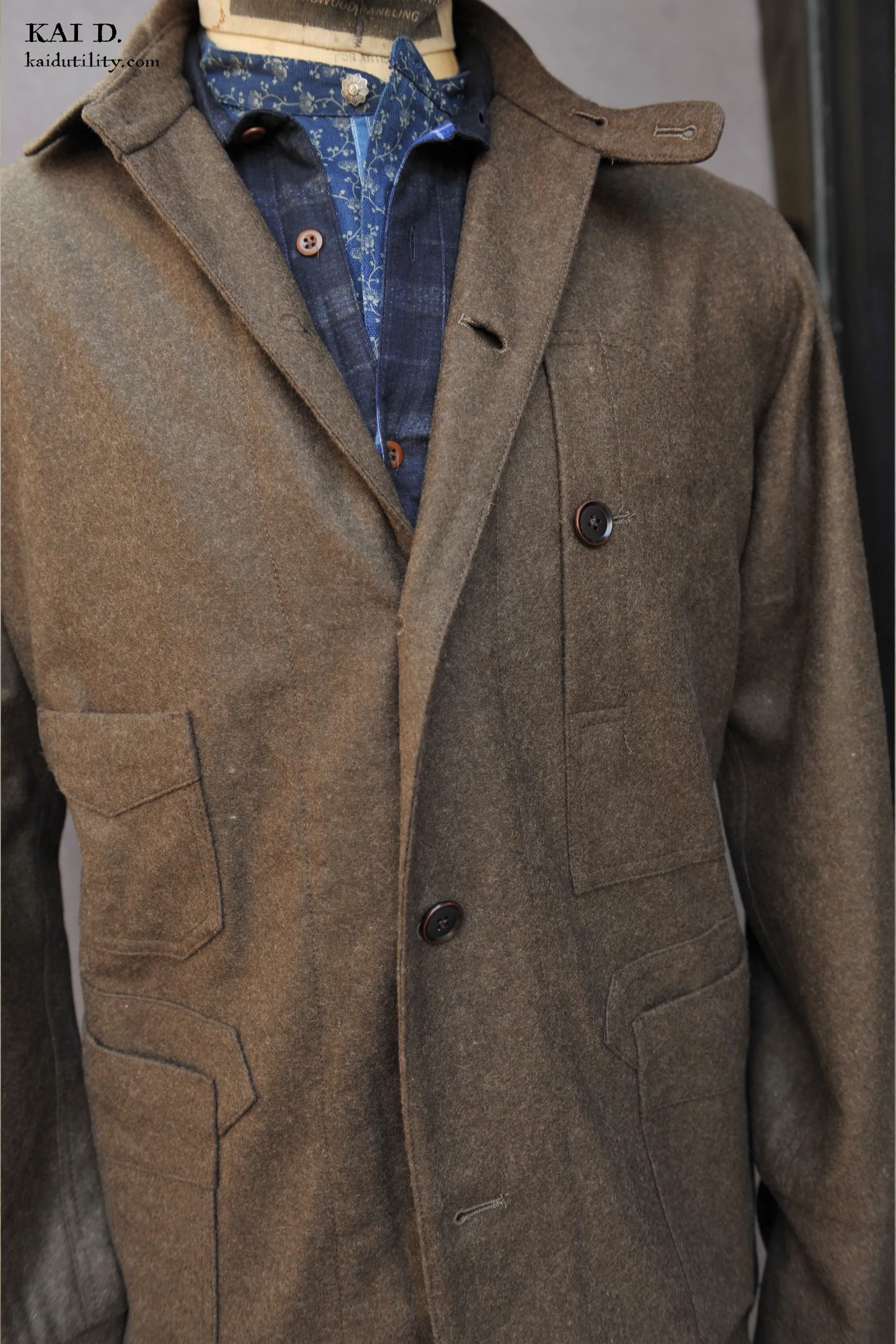 Degas Work Jacket - Olive Wool Felt - M