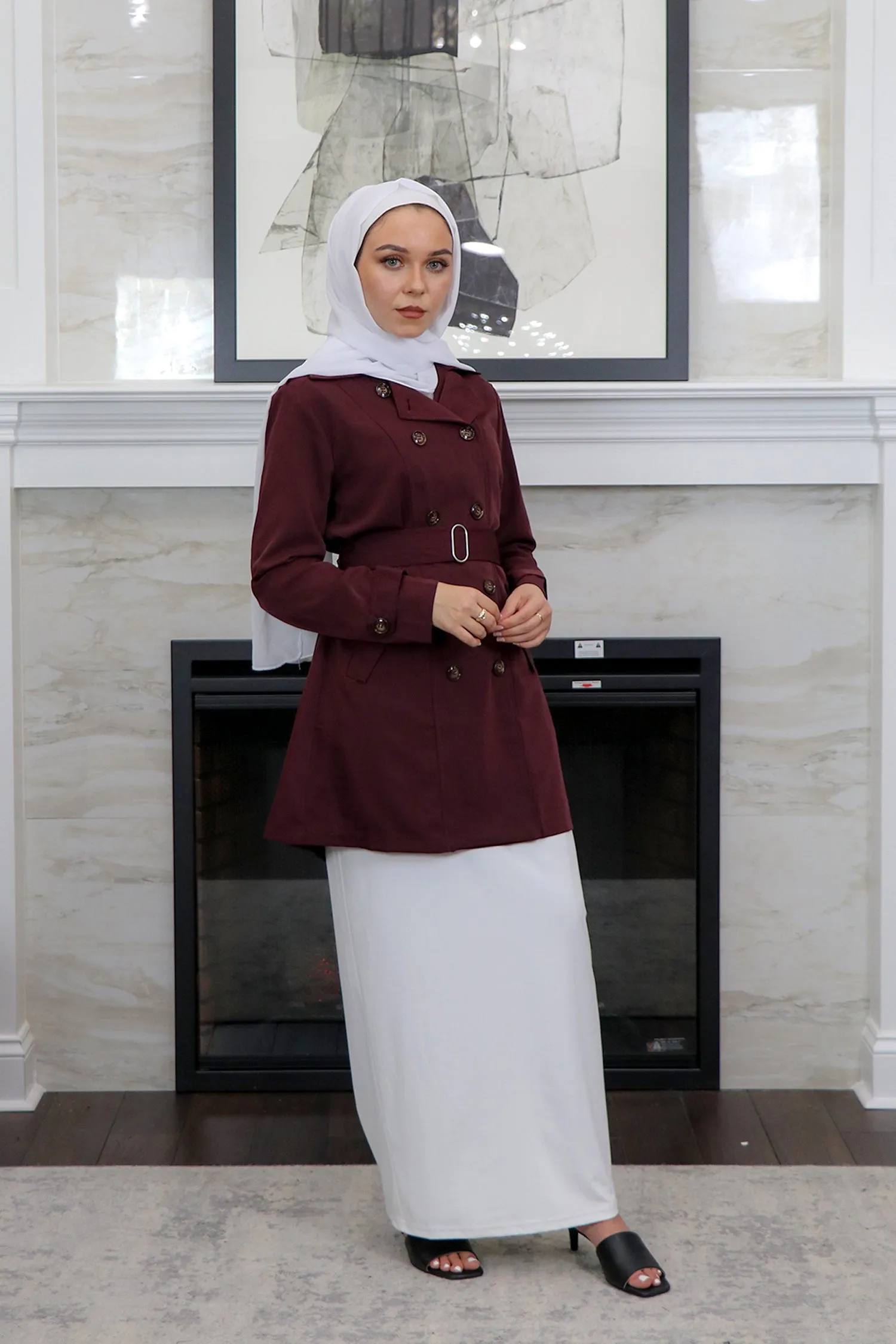 Deluxe Soft Trench Coat - Mahogany