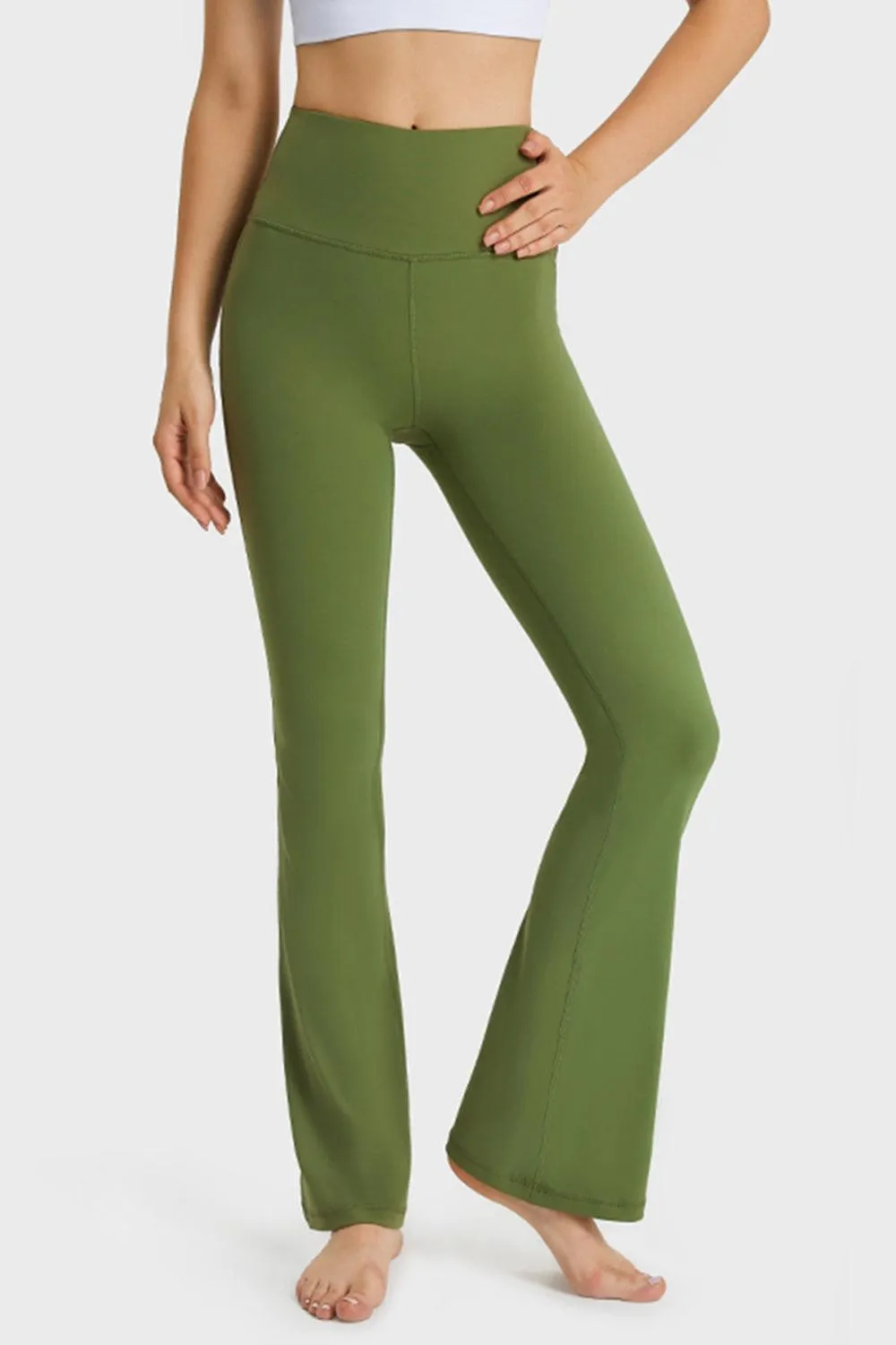 Elastic Waist Flare Yoga Pants