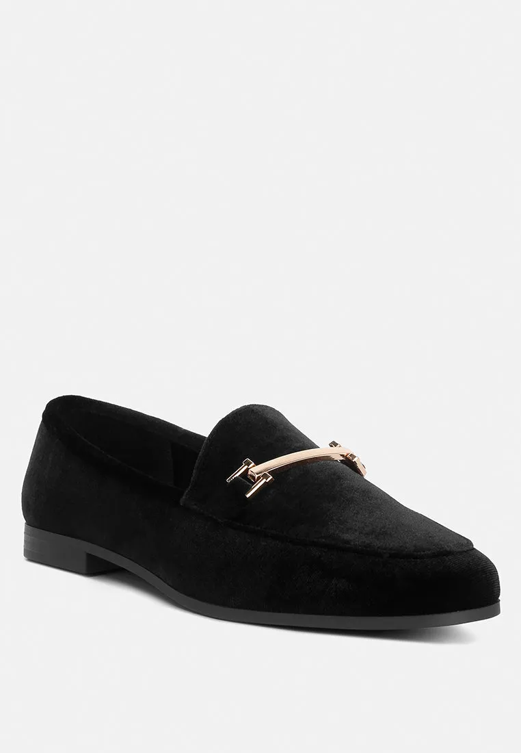 Evelio Horsebit Embellished Velvet Loafers