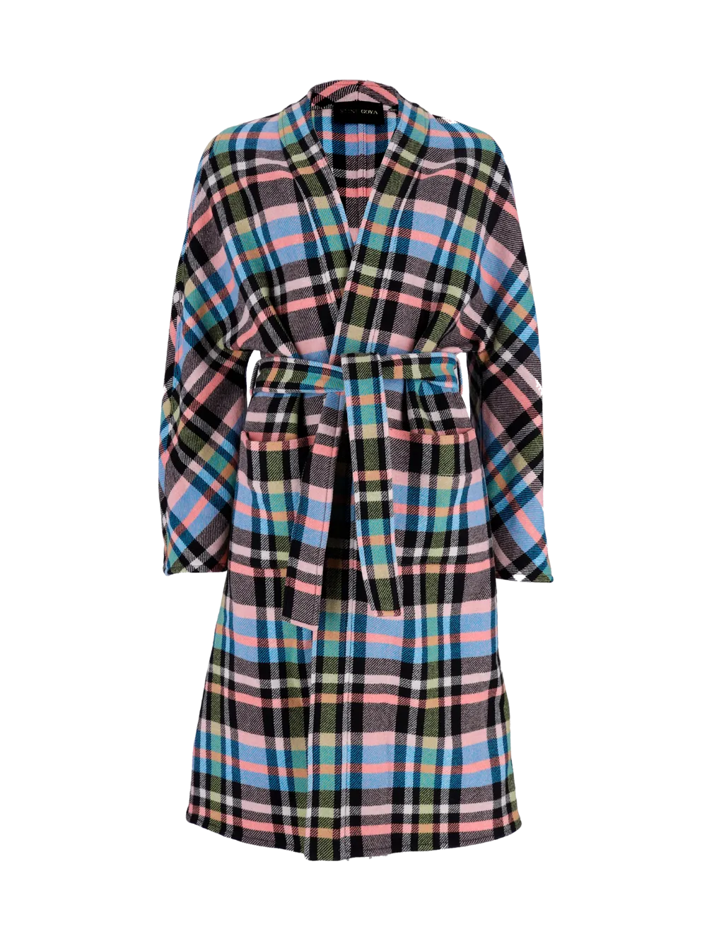 fernanda plaid belted coat