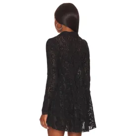 Free People Heather Tunic In Black Lace, Size Medium