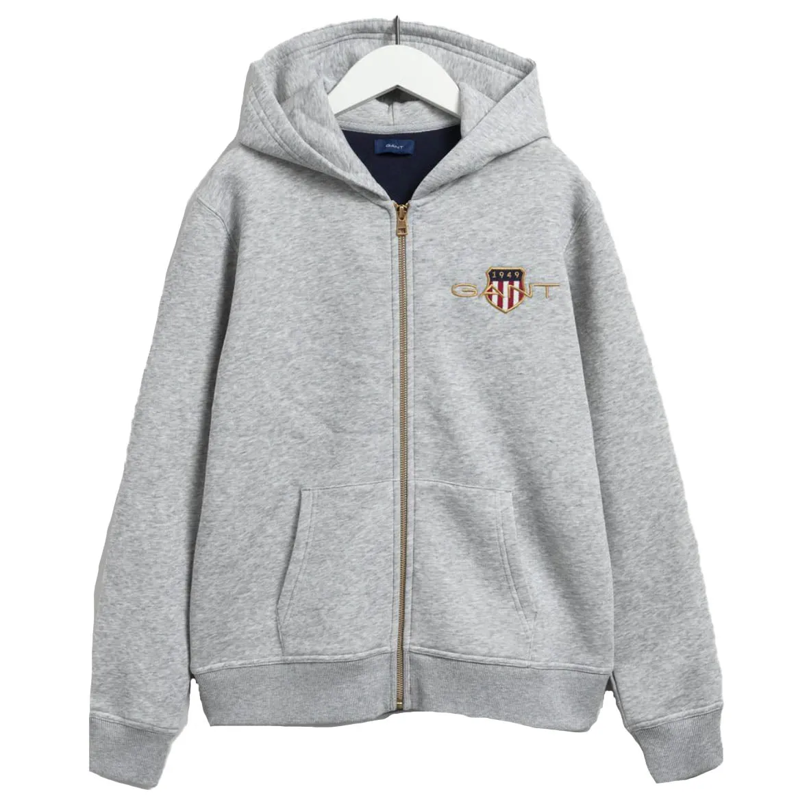 Gant - Grey archive shield zip hoodie, 14yrs 15yrs