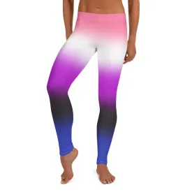 Genderfluid Pride Women's Leggings Yoga Pants - Ombre