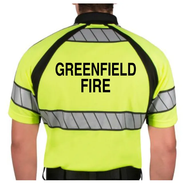 GFDPDMA- Blauer Hi-Vis Polo Shirt - Traffic Control (FIRE)