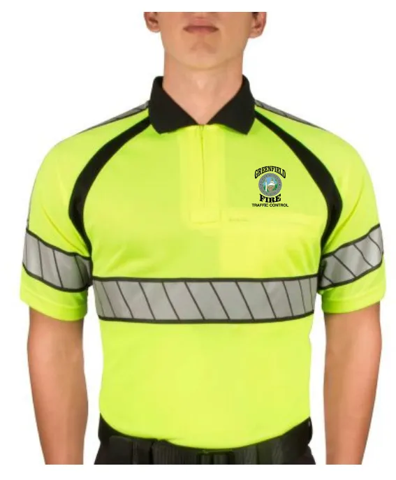 GFDPDMA- Blauer Hi-Vis Polo Shirt - Traffic Control (FIRE)