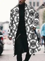 Graphic Prints Geometry Fashion Coat