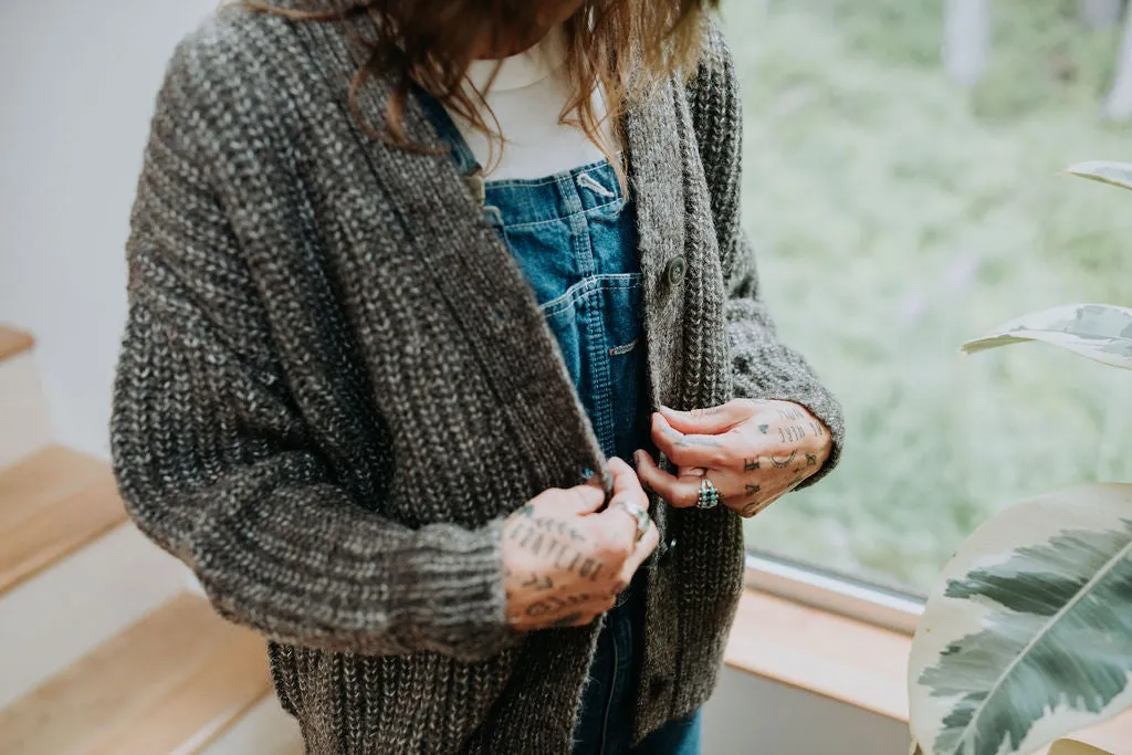 Graphite Gaston Cardigan, Undyed Alpaca