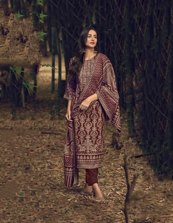 Handloom Weaving Pashmina Unstiched Winter Suit