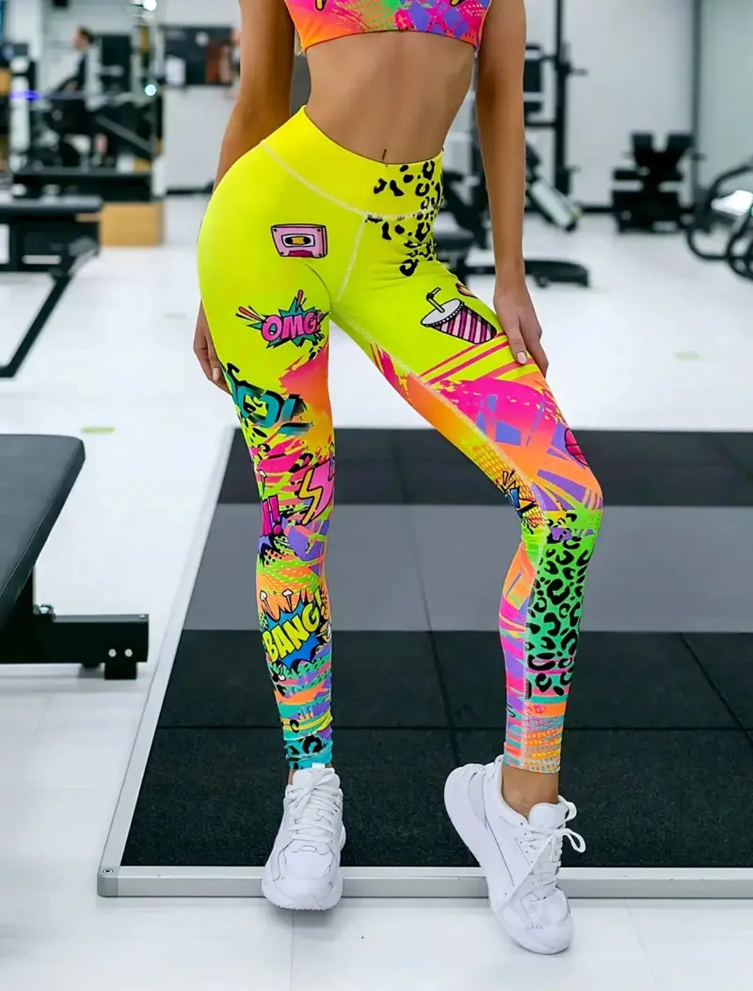 High Waist Printed Graphic Yoga Running Pants