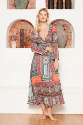 KEFALONIA SURI WRAP MAXI DRESS