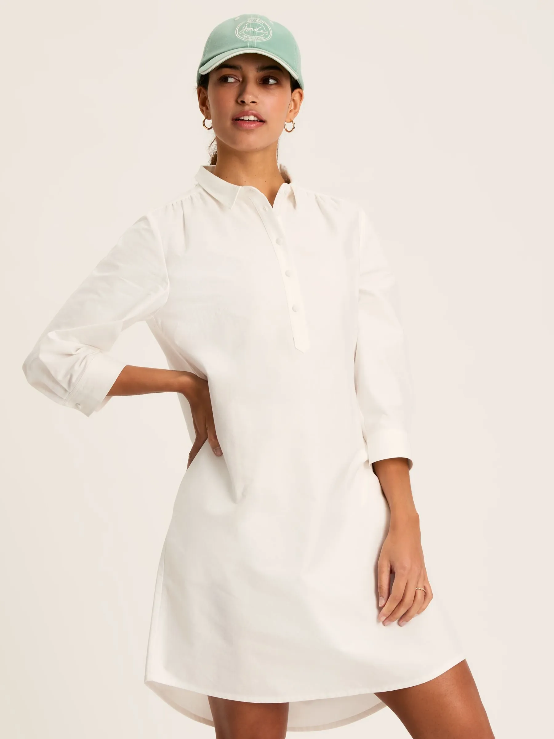 Marlowe White Dress with Shirt/ Nehru Collar