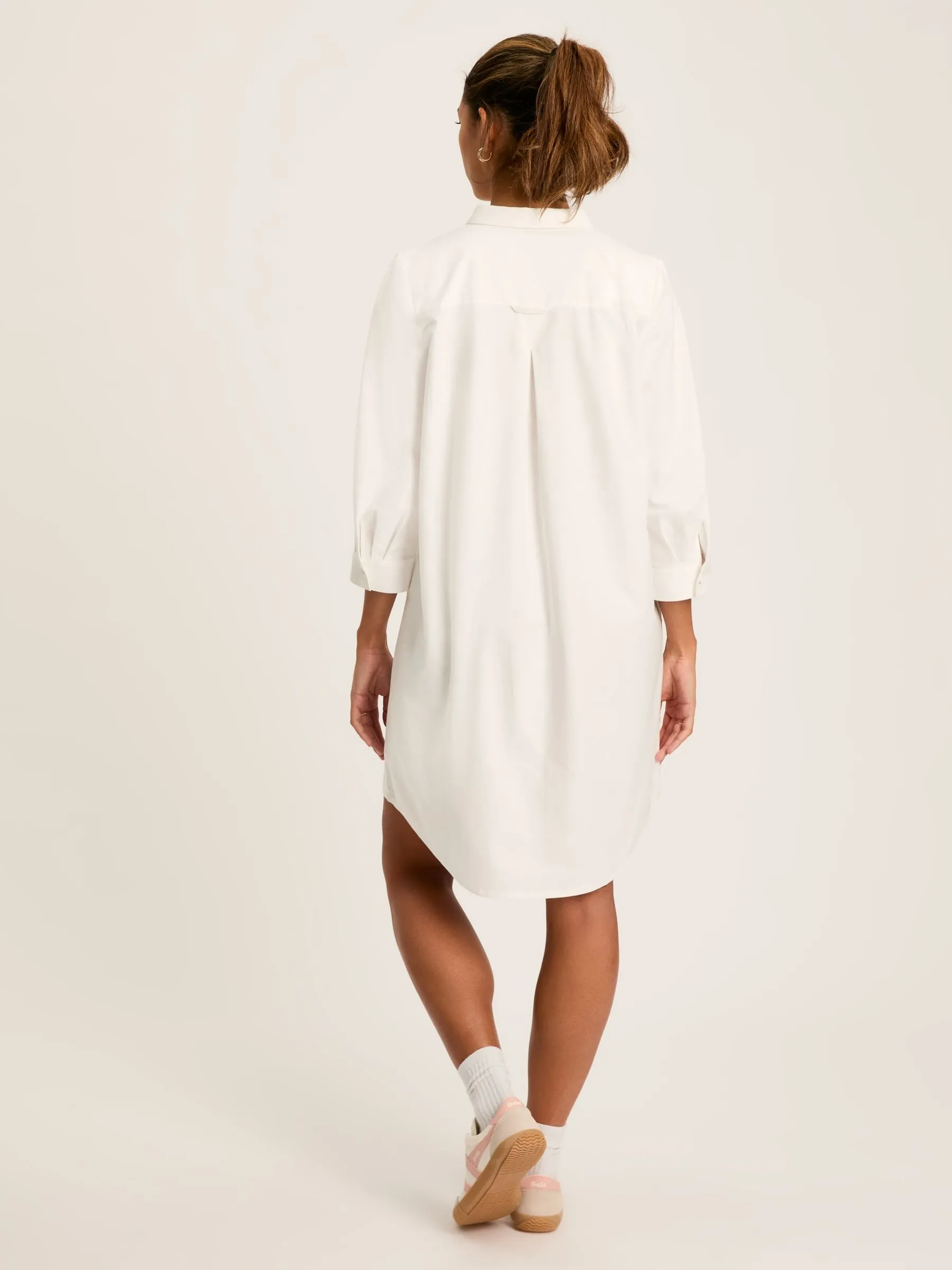 Marlowe White Dress with Shirt/ Nehru Collar