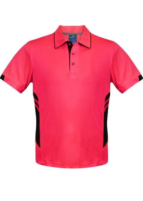 Mens Tasman Polo Neon Pink/Black