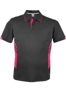 Mens Tasman Polo Slate/Neon Pink