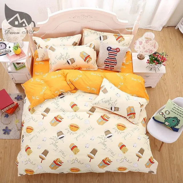 New Fashion Bedding Set 4pcs/3pcs Duvet Cover Sets Soft Polyester Bed Linen Flat Bed Sheet Set Pillowcase Home Textile Drop Ship