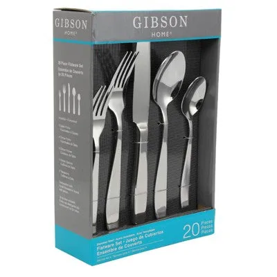 New - Gibson Home 20pc Stainless Steel Castleford Silverware Set