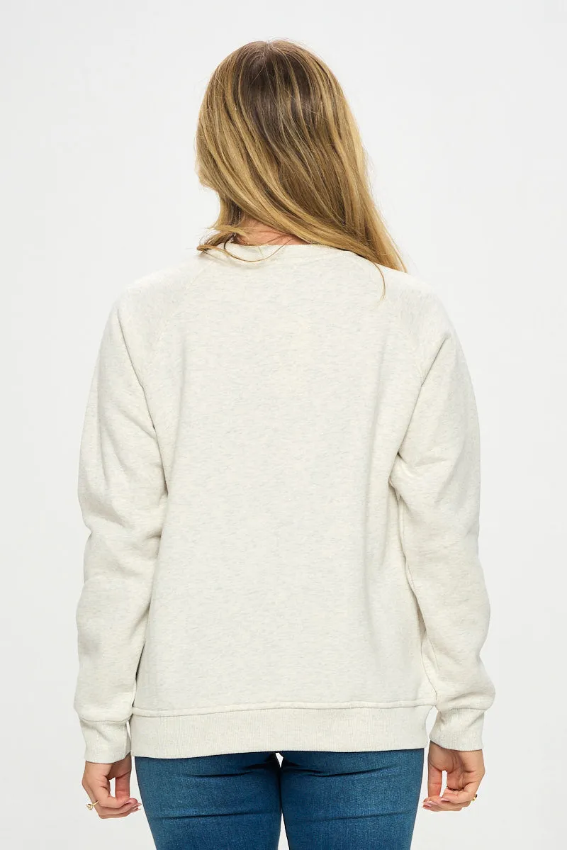 New York City Girl Crew Neck Sweatshirt Off White