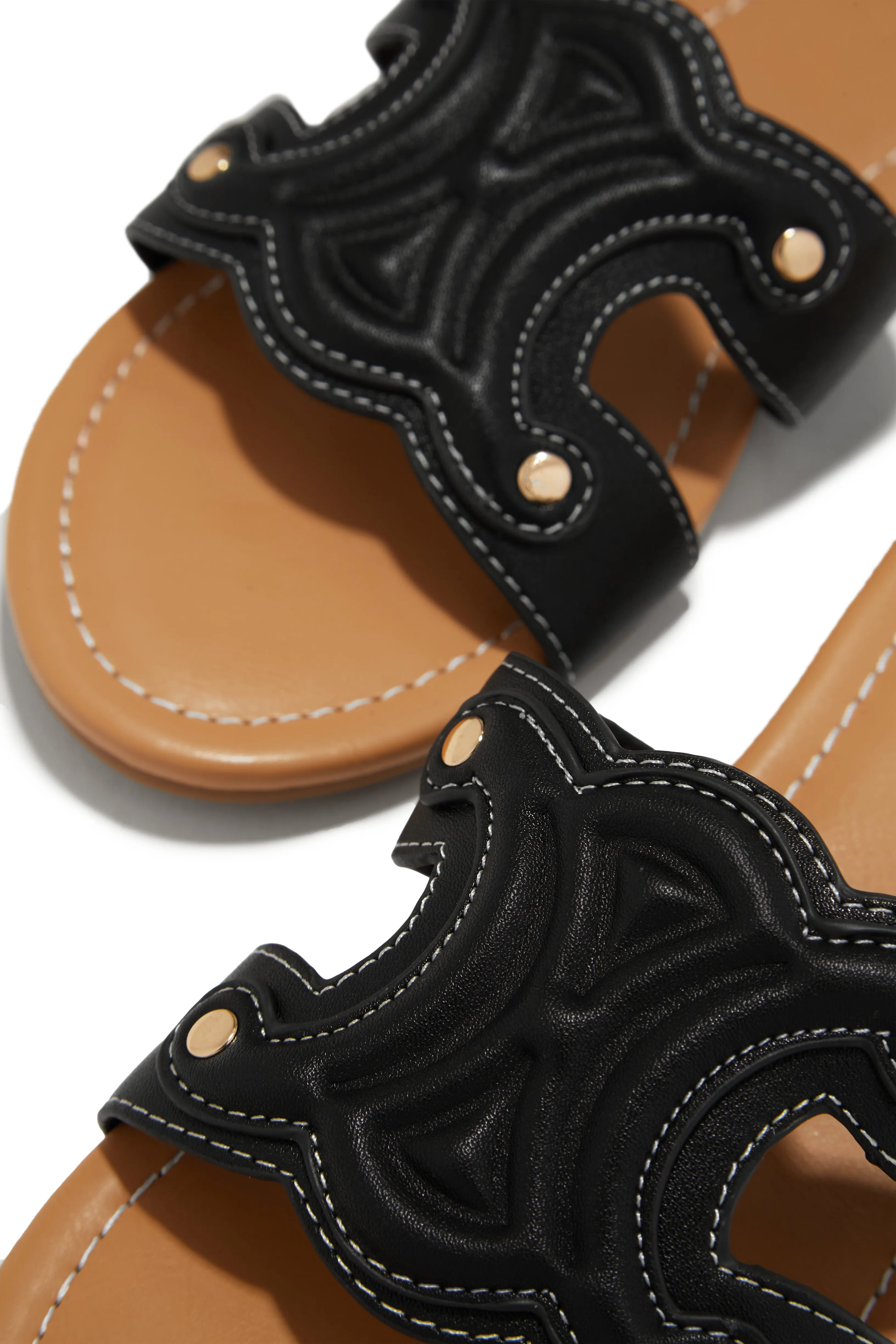 Paris Trips Slip On Sandals - Black